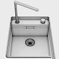 Modern Stainless Steel Blanco Kitchen Sink With Single Lever Faucet And Central Drain