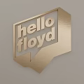 Golden Decorative Pendant With 3D Speech Bubble Shape And Hello Floyd Text 3d model