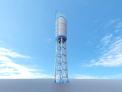 Storage tank industrial storage tank valve ladder 3d model