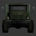Green Military Truck With Open Cargo Bed And Six Wheels Vintage Design