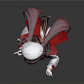 Anime Game Movie Character With Pink Hair White Hat Red And White Outfit Red Backpack