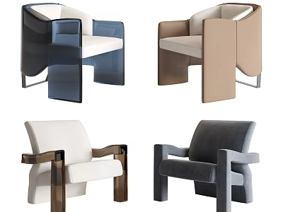 Modern Accent Chair Collection With Various Colors And Contemporary Design Styles 3d model