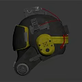 Black And Yellow Protective Device With Top Light Side Red Buttons And Warning Signs