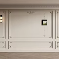 Elegant Wainscoting Wall With Sconces And Framed Art