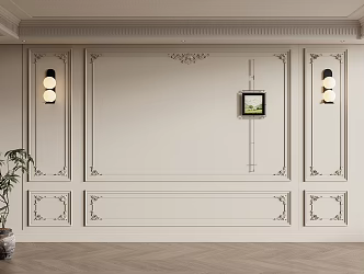 Jane European carved wall plaster line 3d model