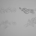 Artistic Wall Decor Featuring Curved Metal Designs Gold Fan And Floral Patterns