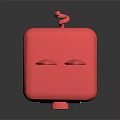 Cartoon Pig Character As Pink Square Piggy Bank With Ears Eyes Nose And Cheeks