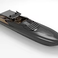 Modern Black Watercraft With Sleek Streamlined Design Cockpit And Roof Canopy