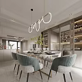 Elegant Modern Living Dining Room Interior With Pink Sofa And Marble Dining Table