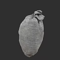 Gray Hessian Burlap Sack As Practical Household Storage Item With Tied Top