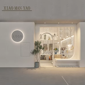 Modern Door Head Clothing Shoes Shop Door Head Facade 3d model