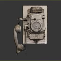 Rusty Old Electronic Telephone With Handset And Dial Placed On Paper