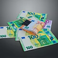 Household Organizing Tools Paper Clips Securing Stacks Of 100 Euro Banknotes