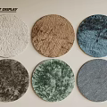 Round Carpets Display with Multiple Colors and Soft Textured Surfaces 3d model