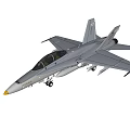 Gray Fighter Jet With Cockpit Landing Gear Wings And Missile Attachments