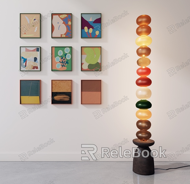 Floor lamp hanging picture model