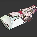 Futuristic Sleek White Vehicle With Red Accents And Single Seat Design