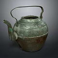 Vintage Bronze Style Electric Kettle Daily Electrical Appliance Featuring Decorative Patterns And Handle