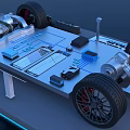 Electric Vehicle Powertrain Model With Battery Motor Wheels And Charging Components