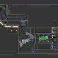 Futuristic Retro Style Bar With Robots Neon Lights Curved Design And Warm Toned Interior