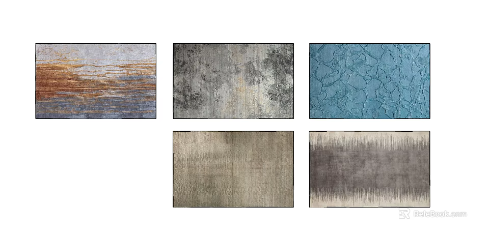 Square Rugs With Various Textures And Color Options For Home Interiors 3d model