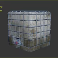 Industrial IBC Tote Storage Equipment With Metal Frame Rustic Surface And Red Valve