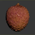 Fresh Plump Ripe Lychee Fruit With Red And Orange Rough Textured Skin