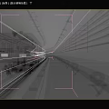 Futuristic High Speed Train Moving Through Blue Lines Grid Structure Tunnel 3d model