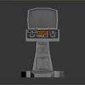 Retro Control Console With Screen Panel Buttons And Detailed Base Structure Design 3d model