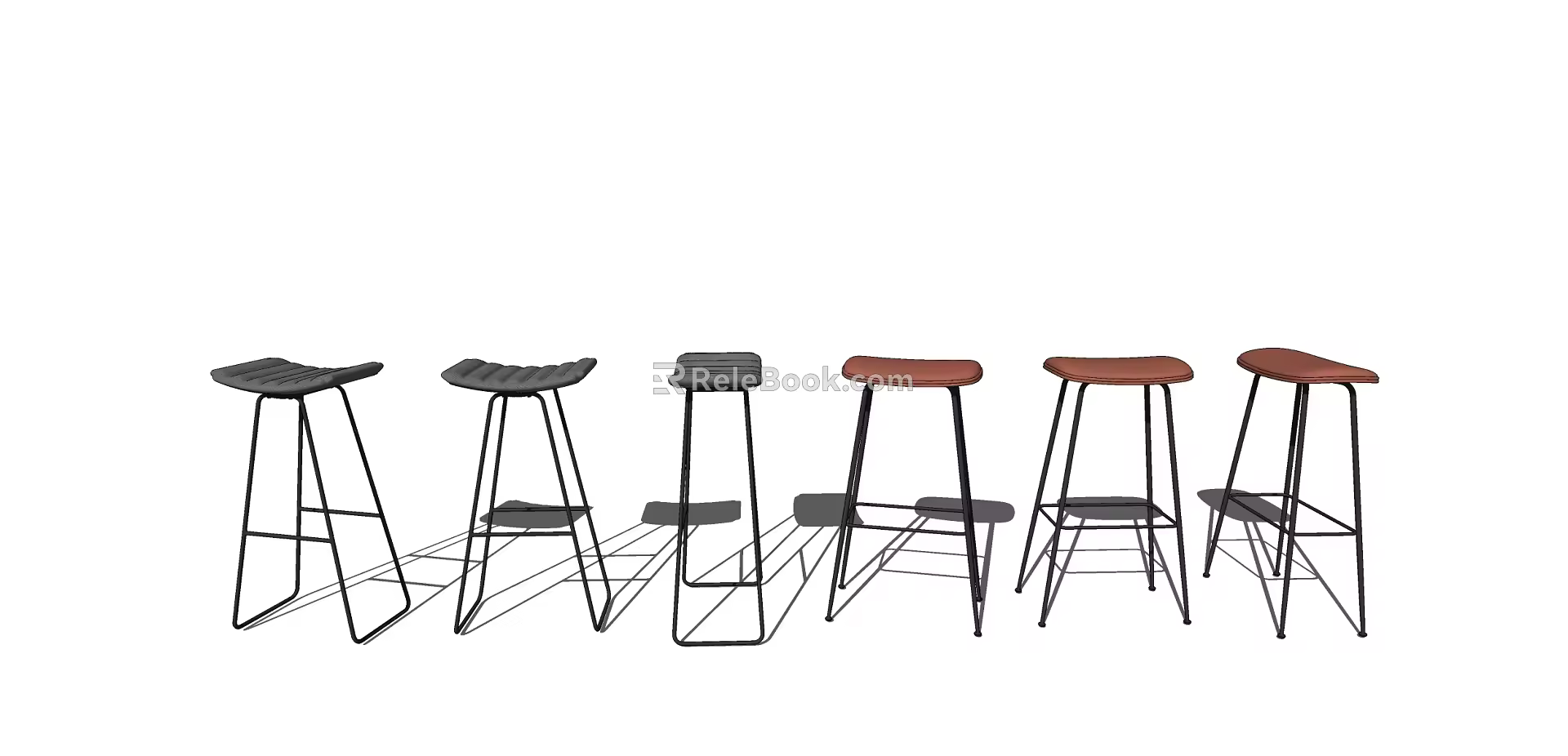 Modern Bar Stool Simple Bar Chair Combination 3d model