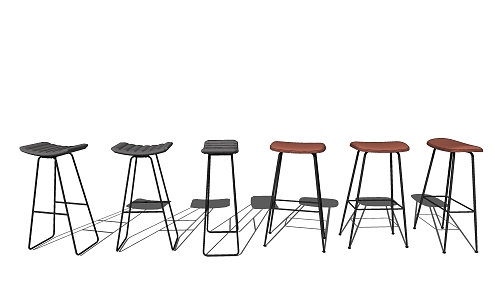 Modern Bar Stool Simple Bar Chair Combination 3d model