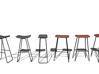 Modern Bar Stool Simple Bar Chair Combination 3d model