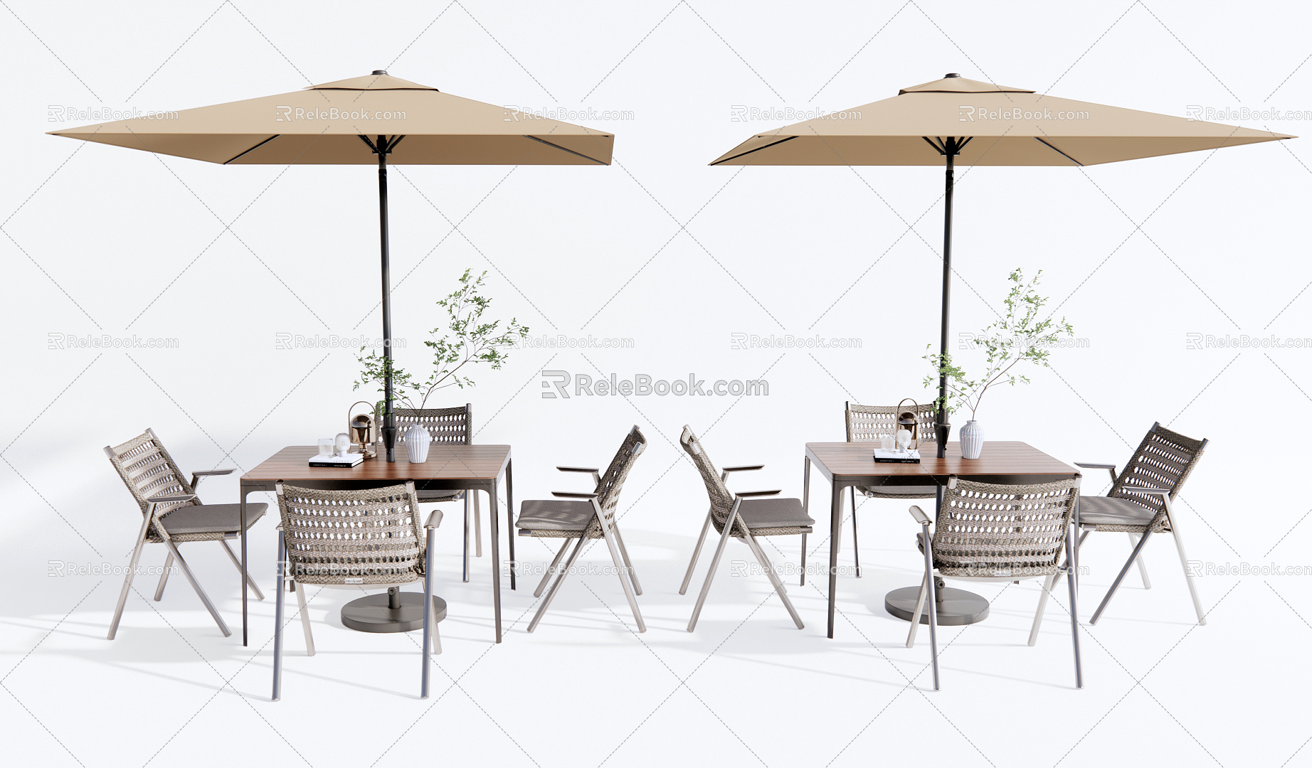 Modern Outdoor Table and Chair Outdoor Leisure Table and Chair 3d model