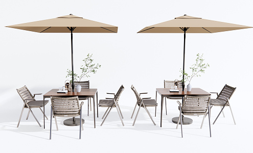 Modern Outdoor Table and Chair Outdoor Leisure Table and Chair 3d model