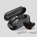 Wireless Bluetooth In Ear Earbuds With Charging Case Black Design Red Accent