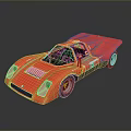 Red Vintage Sports Car With Sleek Design Black Roof And Shiny Finish