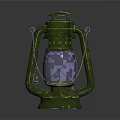 Vintage Green Metal Candle Lantern with Classic Retro Style for Home Decor