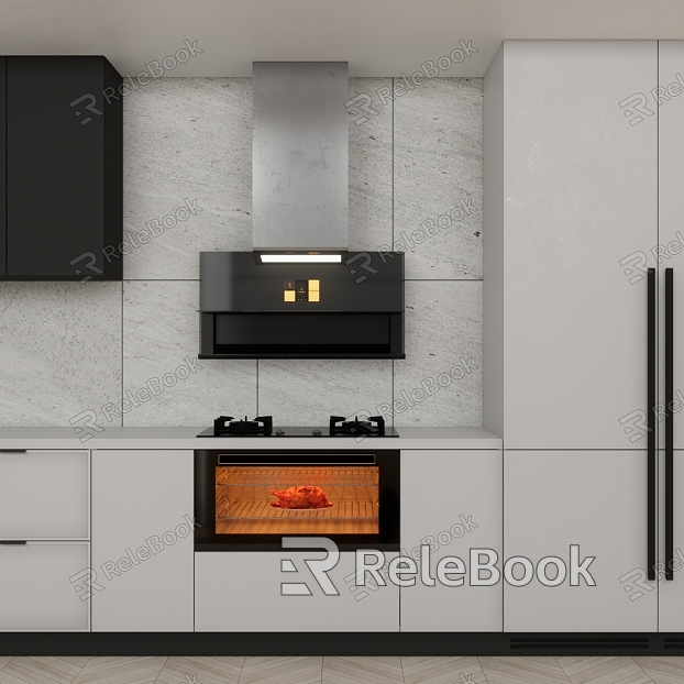 Modern integrated stove square too integrated cooking center finished model