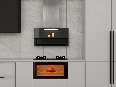 Modern integrated stove square too integrated cooking center finished model