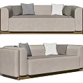 Modern Multiplayer Sofa Laskasas Double Sofa 3d model