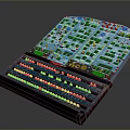 Cosmic Spacecraft Control Console Featuring Blue Buttons And Indicators