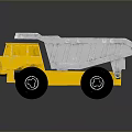 Yellow Dump Utility Vehicle With White Bed And Black Wheels 3d model