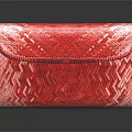 Red Snakeskin Pattern Clutch Bag With Elegant Design For Fashionable Occasions