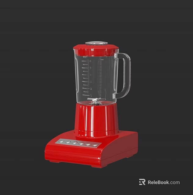 Red Electric Blender With Modern Design For Daily Kitchen Appliance Use 3d model 