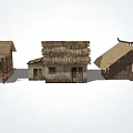 Traditional Rustic Thatched Houses Featuring Wooden Roofs And Architectural Structures