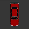 Red Vintage Sedan Car With Classic Design And Worn Exterior Details
