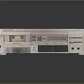 Vintage Silver Black Headphone Speaker Cassette Player Control Panel Tape Slot On Glossy Surface
