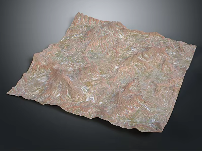 Natural Garden Landscape With Hilly Terrain Textured Surface And Earthy Tones 3d model
