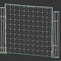 Modern Light Panel Design With Metal Frame Dark Textured Surface And Support Posts 3d model
