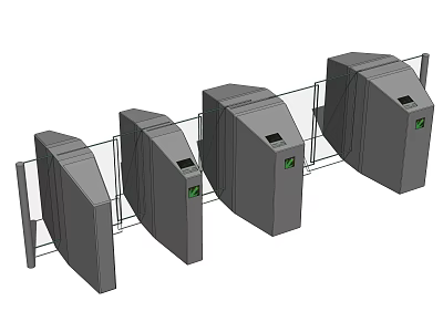 Modern Public Facility Turnstile System For Efficient Access Control Management 3d model